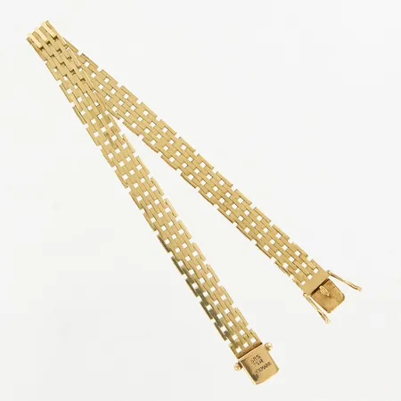 Armband korridorlänk, 18,5cm, bredd 7mm, 14K Vikt: 14,6 g