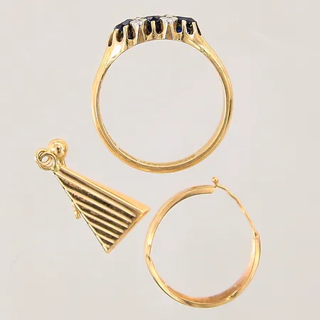 Diverse guld, udda, stenar, defekta, 18K Vikt: 5,2 g