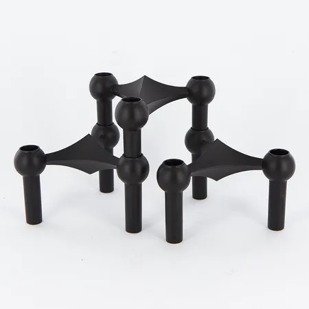 Ljusstake, Stoff Nagel, svart mattlackad metall, tre moduler, fint bruksskick Vikt: 0 g