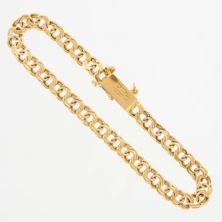 Armband Bismarck, 19,5cm, bredd: 6mm, trasig säkerhetskedja, 18K Vikt: 10,9 g