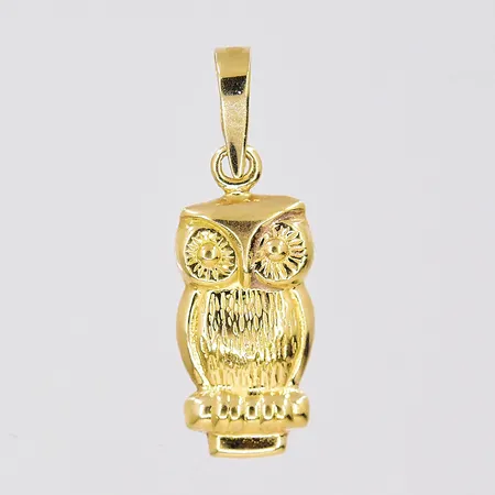 Hänge uggla, 7x21mm inklusive ögla, ihålig, 18K Vikt: 0,5 g
