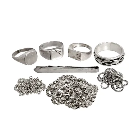 Diverse silversmycken, 830-925/1000, bruksmärken, defekter Vikt: 47,6 g
