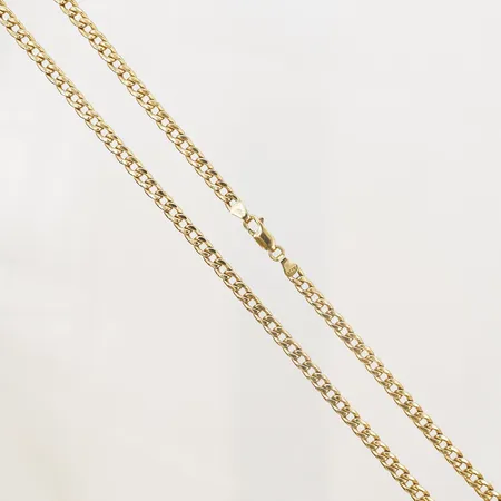 Kedja, Pansar, längd: 51 cm, bredd: 4 mm, 18K guld. Vikt: 11,5 g