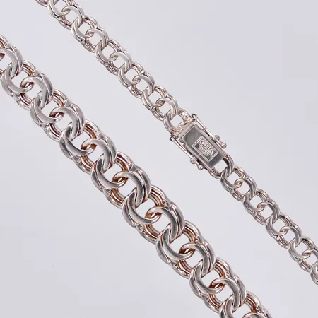 Collier bismarck, doserad, längd: ca 45cm, bredd: ca 6-11mm, GHA, 925/1000, silver Vikt: 35,5 g