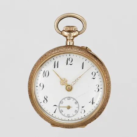 Mormorsur, boett i 14K, manuell, 33mm, boettnr 381402, defekt, går ej, löst plexiglas, repig, bruttovikt 25,8g