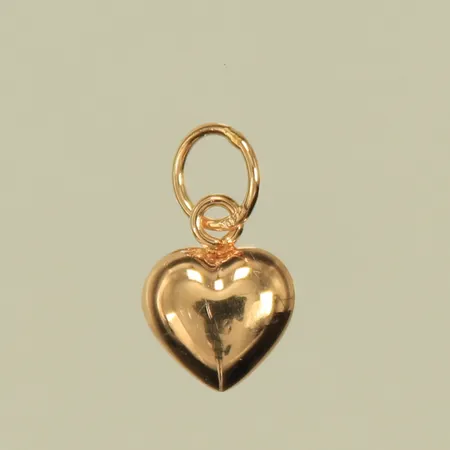 Hänge, hjärta, längd 12mm inkl ögla, bredd 7mm, 18K, 0,3g 