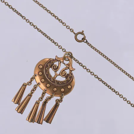 Collier Kalevala, kedja 63cm, hänge, mångudinnan, 50mm, brons