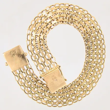 Armband X-länk, längd 21cm, bredd 13mm, defekt, 18K  Vikt: 26,2 g