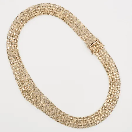 Collier doserad X-länk med stav, längd 50 cm, bredd 18-25mm 18K guld Vikt: 81,6 g