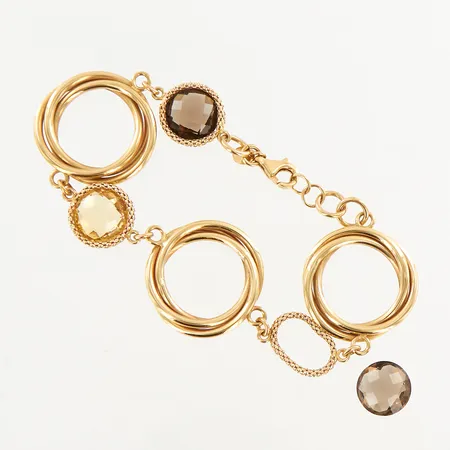 Armband, fasetterade stenar 17½-19cm, berdd: 4-16mm, 1 lös sten, 14K Vikt: 17,2 g