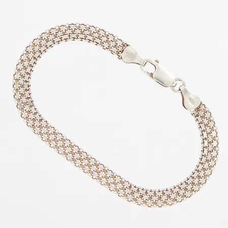 Armband X-länk 19cm, bredd: 6mm, GHA silver 925/1000 Vikt: 6,1 g