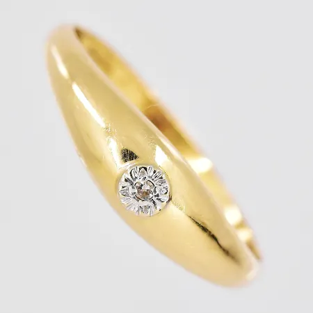 Ring, stl 19, vit sten, 18K Vikt: 1,2 g