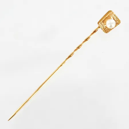 Hattnål med pärla, 6,0cm, 18K Vikt: 1 g