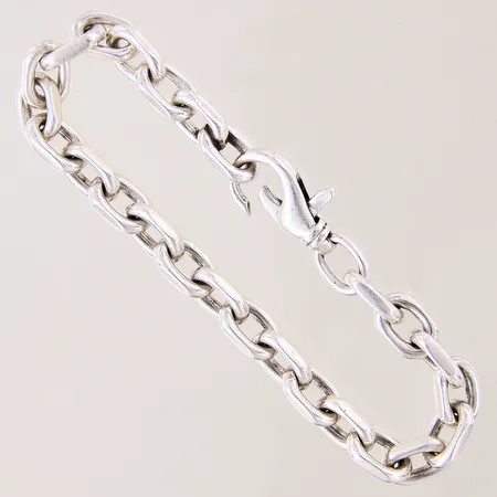 Armband Ankar, längd 22,5cm, bredd 8mm, defekt fjäder i lås, silver 925/1000 Vikt: 41,8 g