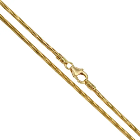 Halskedja Ormlänk, 18K guld, tillverkarstämpel FBM, längd 45,0 cm, diameter 1,5 mm, fint skick Vikt: 8,8 g