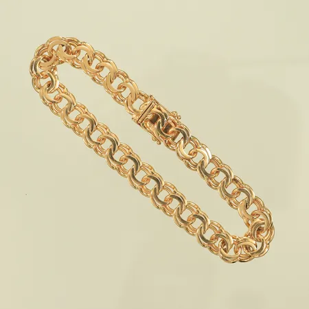 Armband bismarck 19,5cm, bredd 9 mm, 18K 25,3g Vikt: 25,3 g