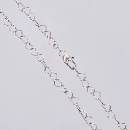 Collier, Hjärta, längd: ca 41cm, bredd: ca 6mm, justerbar, stämplad ALLOY, 925/1000, silver Vikt: 8,7 g
