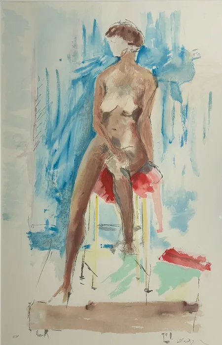 Tavla Nakenstudie av Al Wagiella, signerad litografi EA, 68 x 43cm, glas & ram Skickas med postpaket.