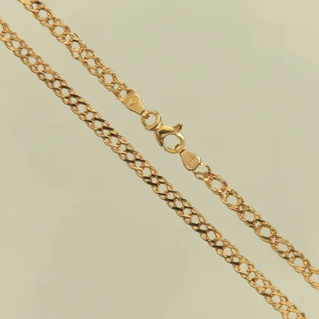 Halskedja, längd 45cm, bredd 3,5mm, 18K, 3,7g Vikt: 3,7 g