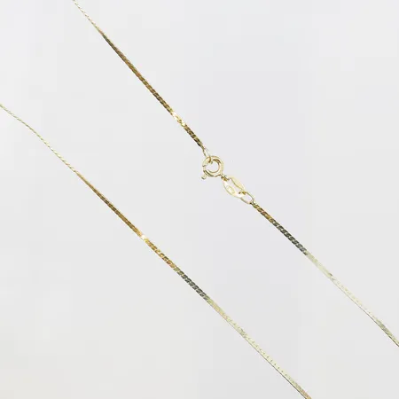 Kedja, längd 41cm, bredd 1mm, skevt,  förgyllt silver, 925/1000 silver  Vikt: 1,8 g