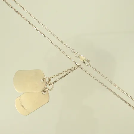 Halskedja, ankarlänk med tags, längd 55cm, bredd 2-76mm, Silver 925/1000, 23,4g 