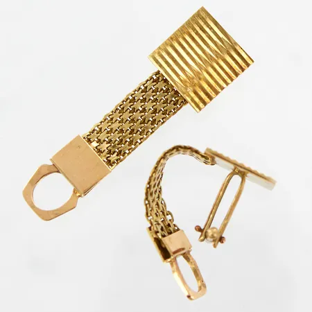 Ett par manschettknappar, 17x17mm, 14K  Vikt: 0 g