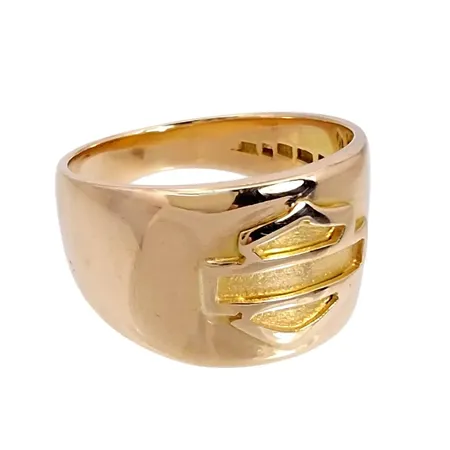 Klackring, 18K guld, Ø19,0 mm, bredd 4 - 13,5 mm Vikt: 12,8 g