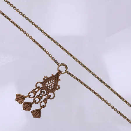 Collier, Kalevala, ca70cm, hänge, 8cm, brons