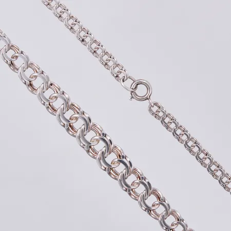 Collier Bismarck, längd: ca 43,5cm, bredd: ca 4-9mm, stämplad NSE, 925/1000, silver Vikt: 15,6 g