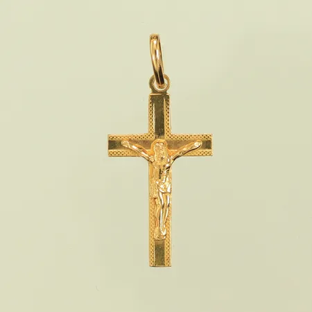 Hänge krucifix 35x16 mm inkl ögla, 21K Vikt: 1,6 g