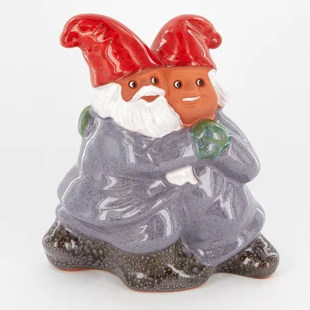 Figurin, Tomtemor och tomtefar, design Rolf Berg, Torshälla Sweden, höjd ca 16,5 cm, etikettmärkt Skickas med paket.