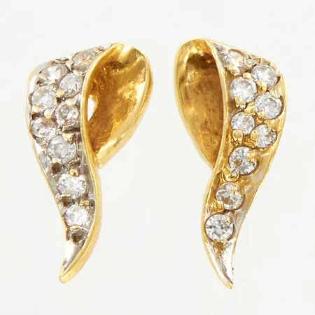 Ett par örhängen med stenar, 15mm, bredd:6mm, 18K  Vikt: 2 g