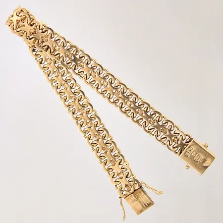 Armband X-länk, längd 19cm, bredd 10mm, 18K Vikt: 27,6 g