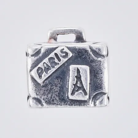 Berlock Resväska "Paris", längd ca 0,9cm, bredd ca 1cm, Pandora, 925/1000 silver  Vikt: 4,3 g