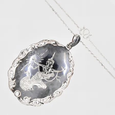 Kedja, 44cm, hänge 38x58mm, silver 925/1000 Vikt: 9 g