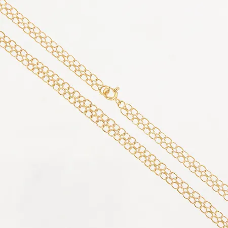 Collier X-länk, 42,5cm, bredd 5-6mm, 18K Vikt: 8,3 g