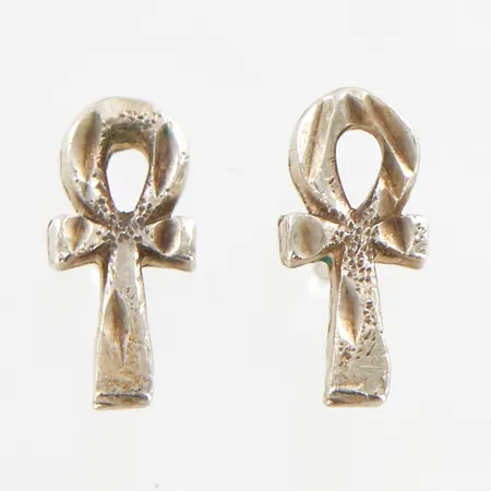 Ett par örhängen Ankh, 11x5mm, silver, ostämplade Vikt: 1,5 g