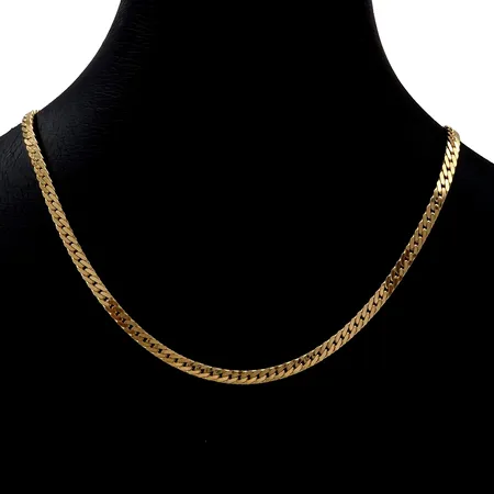 Halskedja Pansar, 18K guld, UnoAerre Italien, svensk kontrollstämpel, längd knäppt 38,5 cm, bredd 3,5 mm Vikt: 17,6 g