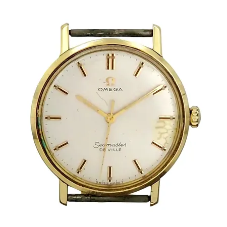 Herrur Omega Seamaster De Ville, guld på stål, Ø34,5 mm, manuell - fungerar, missfärgning på urtavla,