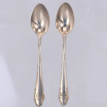 2 Kaffeskedar, modell Haga, 11cm, Skandia år 1943, 830/1000 silver Vikt: 23,2 g