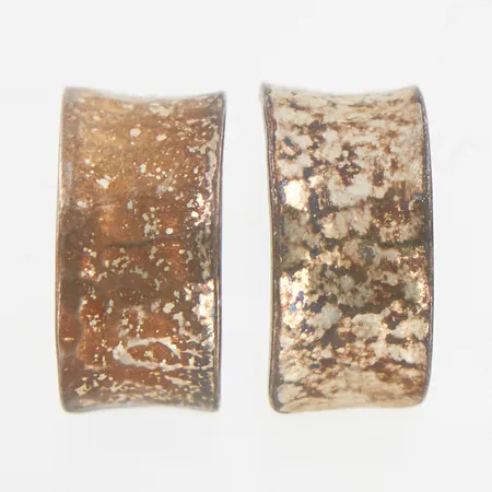 Ett par örhängen, hamrad yta, 15mm, bredd:7mm, GHA silver 925/1000 Vikt: 3,4 g