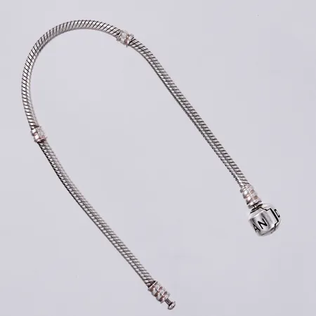 Armband Pandora, längd ca 19cm, bredd ca 3-8mm, 925/1000 silver  Vikt: 14,4 g