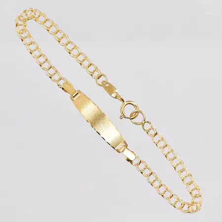 Barnarmband Bismarck, 14cm, namnplatta bredd 4,5mm, ograverad, 18K Vikt: 1,5 g