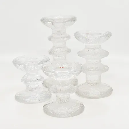 4 Ljusstakar, Festivo, Iittala, höjd 14,5cm, 12cm, 8cm, varav 2st etikettmärkta