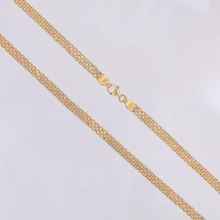 Collier, X-länk, 46cm, bredd 5mm, ojämn, 18K Vikt: 9,2 g