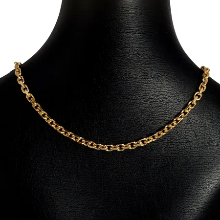 Halskedja Ankarlänk, 18K guld, Balestra Italien, Guld Carlsén Ab (CCC), längd 50,5 cm, bredd 4 mm, fint skick Vikt: 40,4 g
