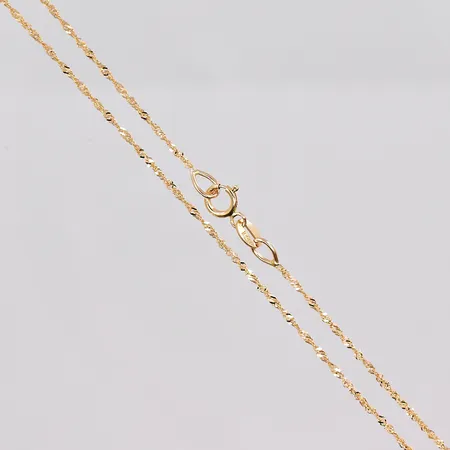 Kedja Singapore, 40cm, bredd 1mm, 18K Vikt: 0,9 g