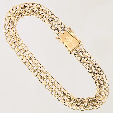 Armband X-länk, längd 19cm, bredd 8mm, 18K Vikt: 10,4 g