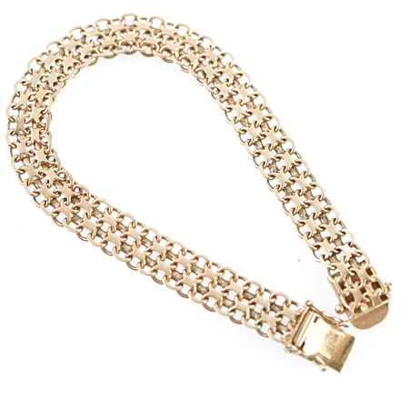 Armband, x-länk, 19cm, bredd 8,5mm, 18k Vikt: 16,1 g