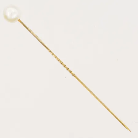 Kravattnål med pärla, 64mm, 18K Vikt: 1 g